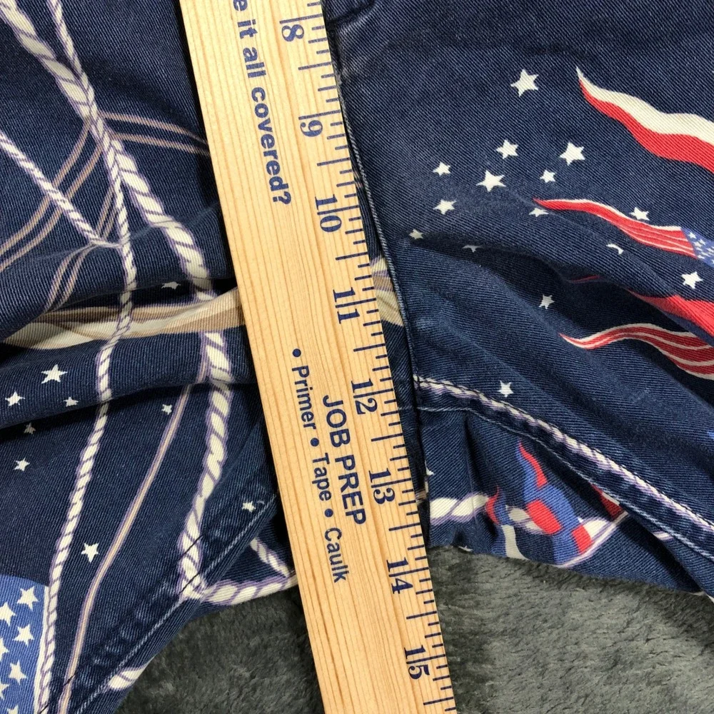 Polo Ralph‎ Lauren Shorts Mens 37 Navy Blue Nautical American Flag Relaxed Fit